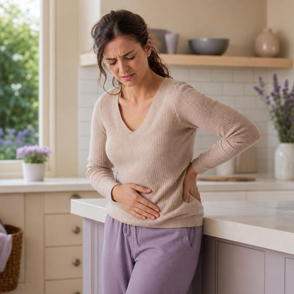 Mujer con dolor en la zona lumbar